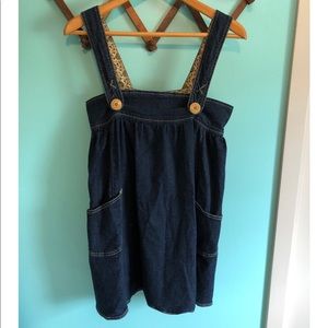 VTG 90s does 70s Denim Mini Dress With Pockets